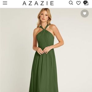 Azazie Jacey Olive Dress